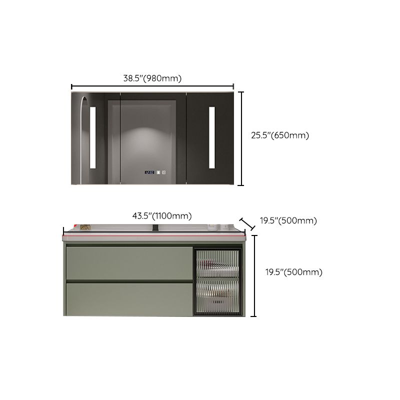 Contemporary Vanity Sink Wall-Mounted Bathroom Vanity Cabinet with Drawers