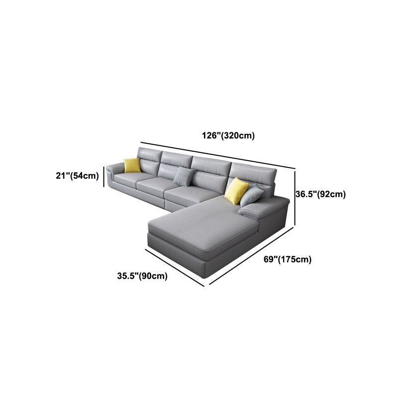 Slipcovered Sectional Pillow Top Arm Sofa & Chaise with 4 Seaters