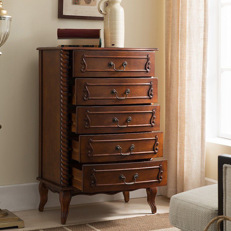 Traditional Storage Chest Solid Wood Dresser with 2/3/5 Drawers