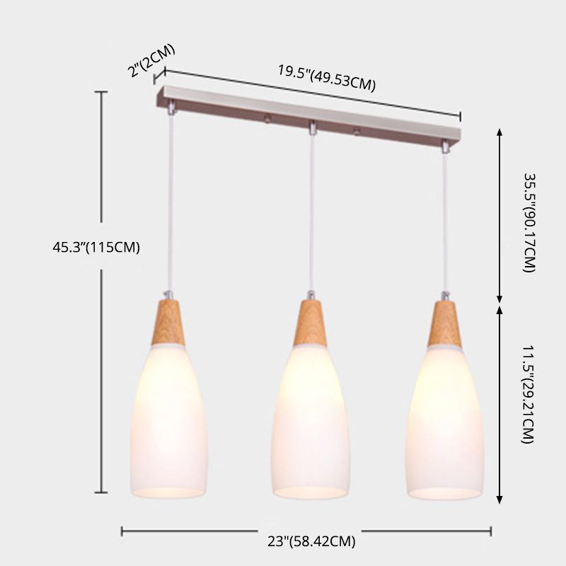 Minimalist Pendant Light Fixture White Cone Ceiling Pendant Light with Glass Shade