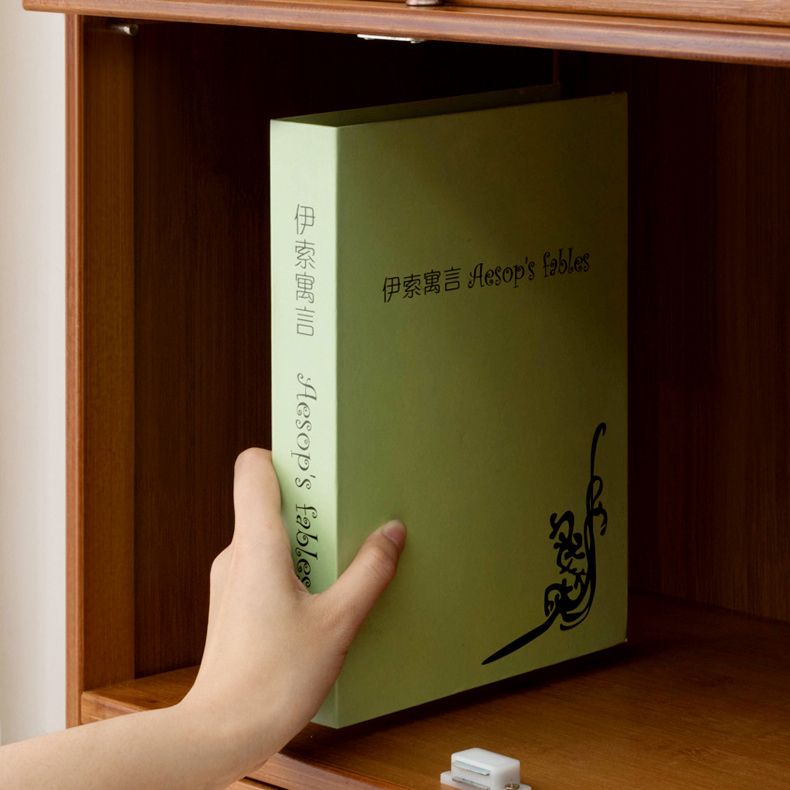 Standard Book Shelf with Doors Brown Bookshelf for Study Room