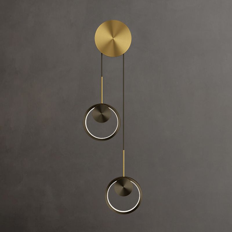 Círculo contemporáneo Luces de columna vertebral de metal múltiples luces de montaje de pared lámpara de montaje