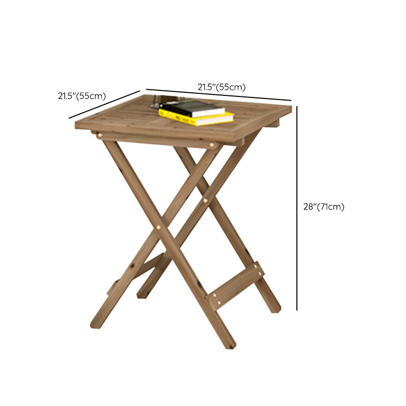 Modern Wood Patio Dining Table 1/2/3 Pieces Collapsible Dining Set for Courtyard