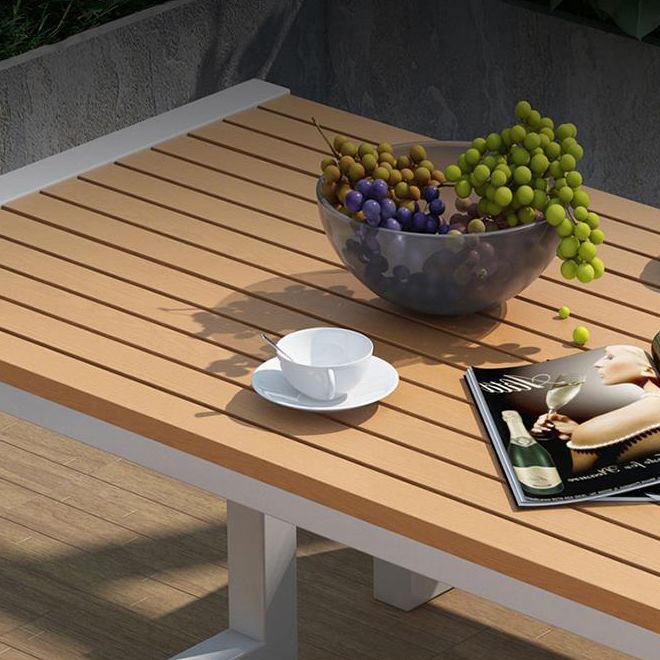 Contemporary Rectangular Picnic Table 1/3 Piece Reclaimed Wood Dining Picnic Table