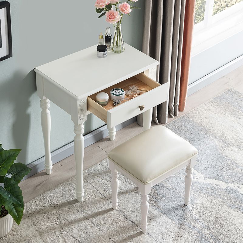 Traditional Rubberwood Bedroom Storage Box 1 Drawers Vanity Table