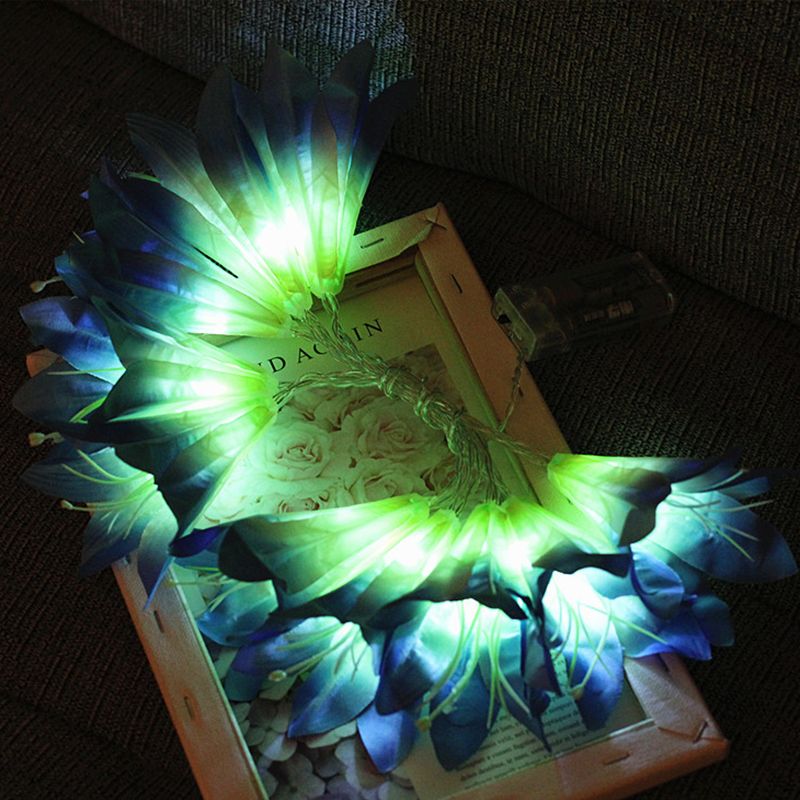 Lily Fabric String Light Ideas Countryside 3M 20 Heads Blue/Pink/White LED Fiesta Lighting for Indoor