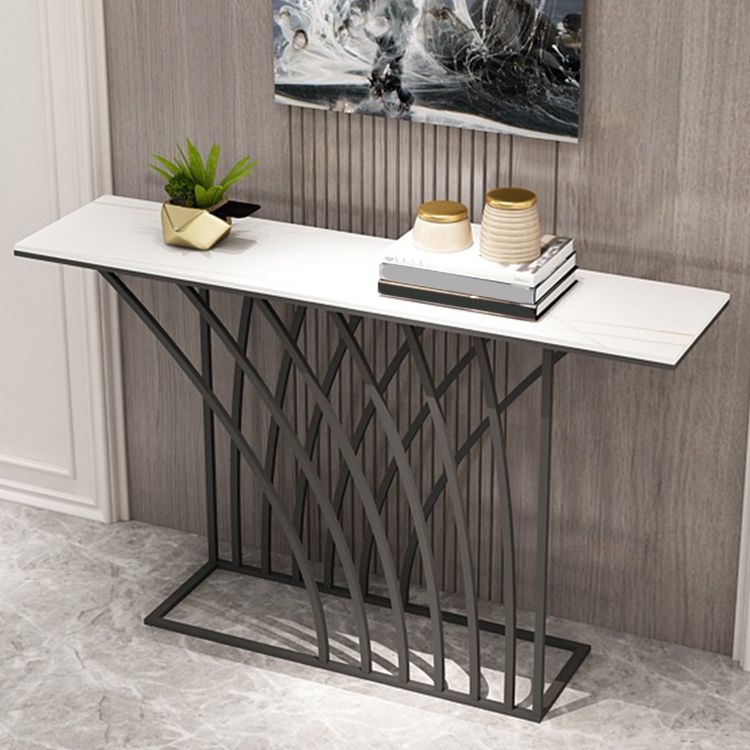 11.8 Inch Wide Console Table Slate Glam Rectangle Hall Console