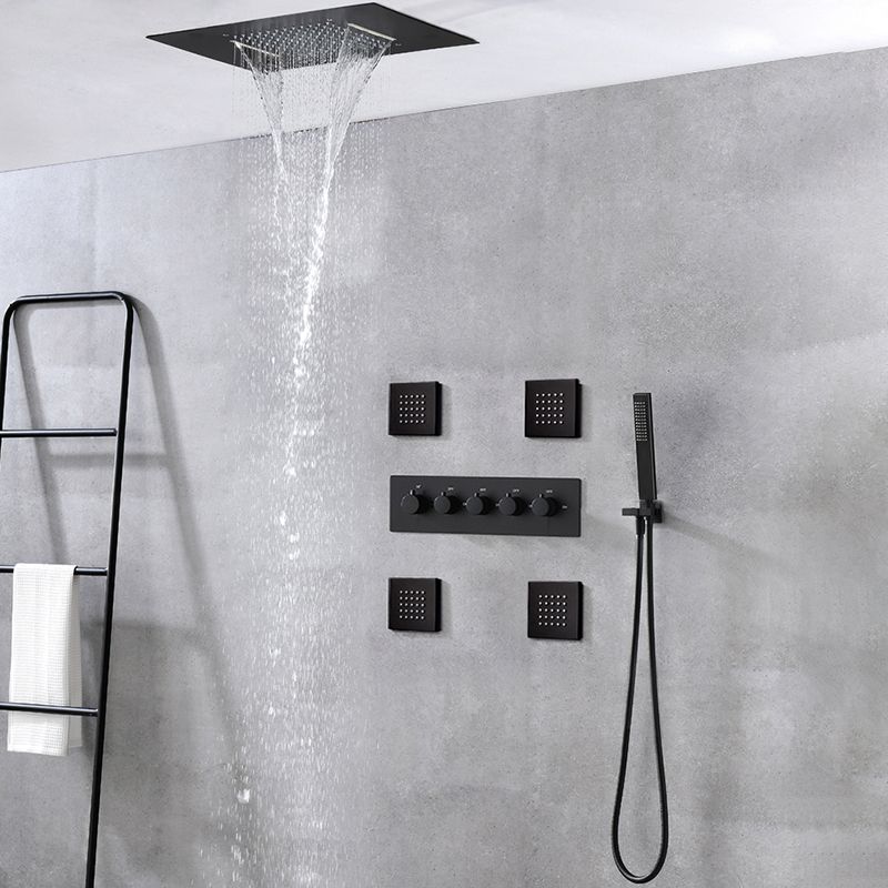 Ceiling Mounted Square Metal Shower Faucet Massage Shower System
