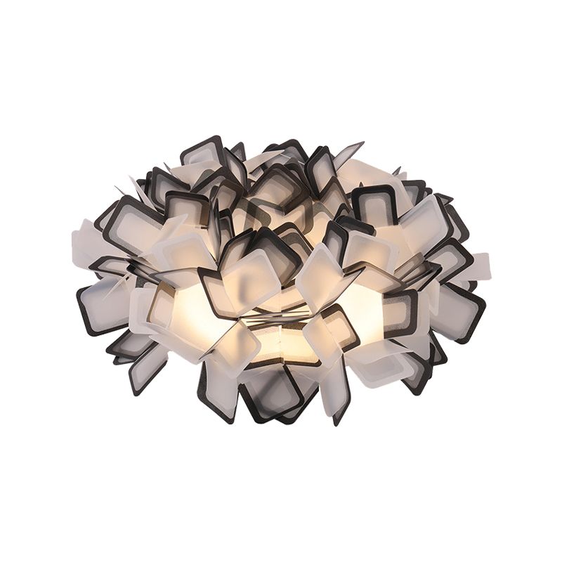 Plafonnier sinueux Art déco avec abat-jour en acrylique, éclairage encastré pour chambre à coucher