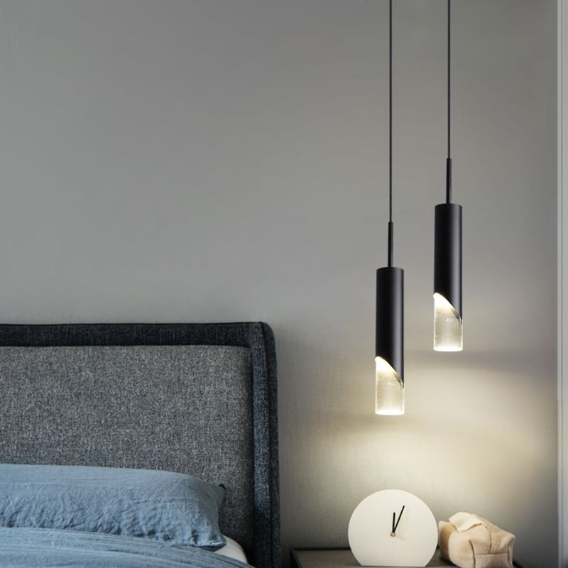 Électroplaque LED PRENDANT LED ALUMINUM Dans un style créatif moderne de style cylindroid en acrylique lampe