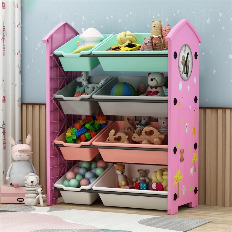 Contemporary Plastic Bookcase Closed Back Bookcase for Living Room