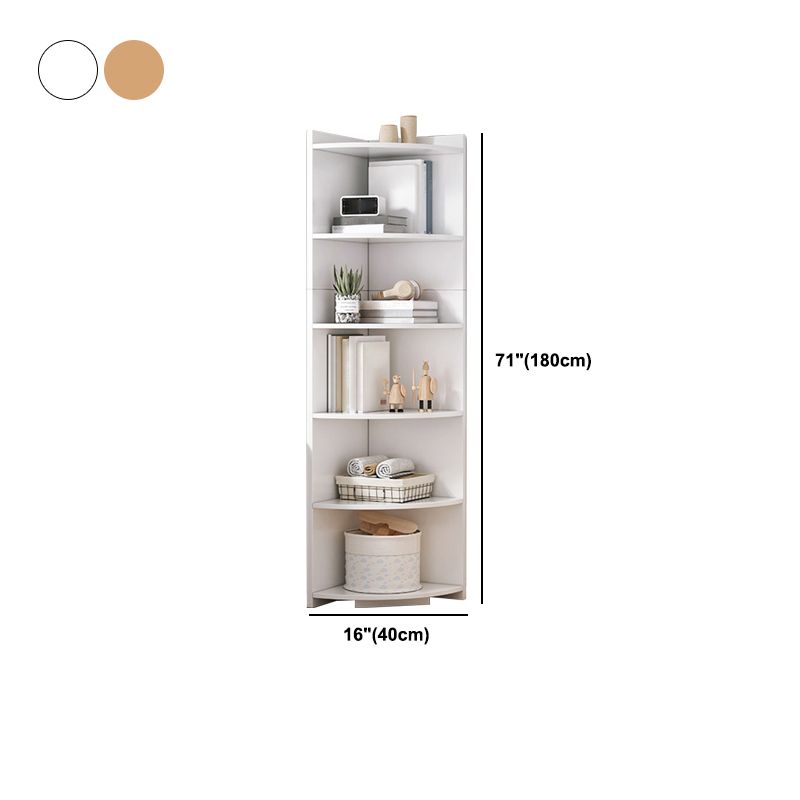 Corner Wood Accent Chest with Shelves Contemporary Side Cabinet