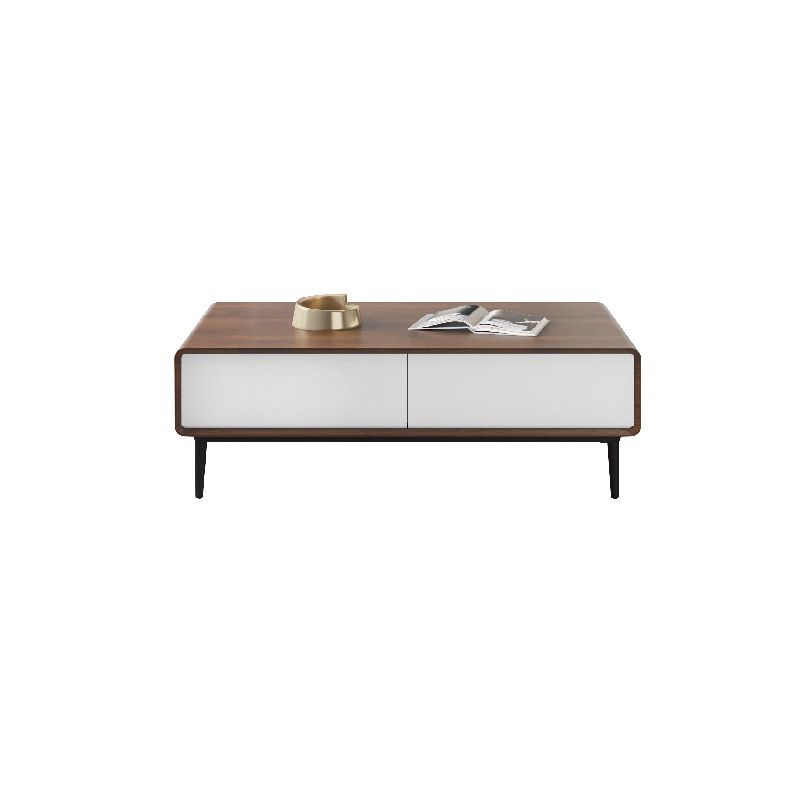 15"H Contemporary Coffee Table Single Coffee Cocktail Table with Storage