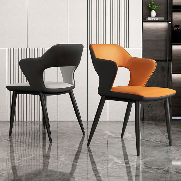 Contemporary Linen Dining Chair Open Back Dining Side Furniture in Matte Finish for Home