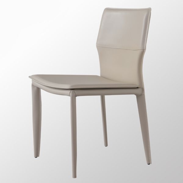 Contemporary Style Dining Chairs Armless Chairs with Metal Legs for Home