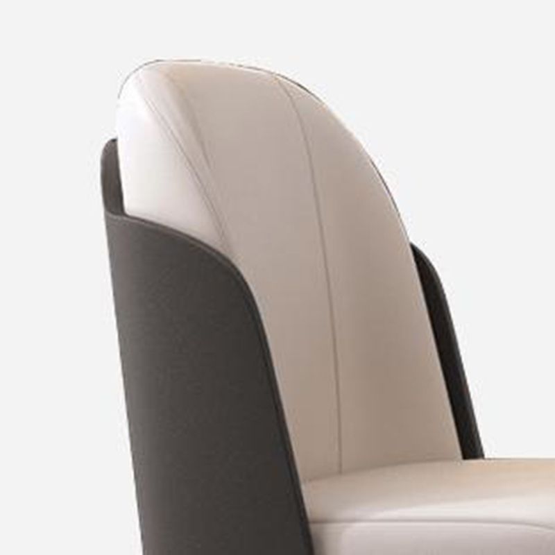 Glam Style Faux Leather Chair Parsons Chair with Wood Legs for Kitchen