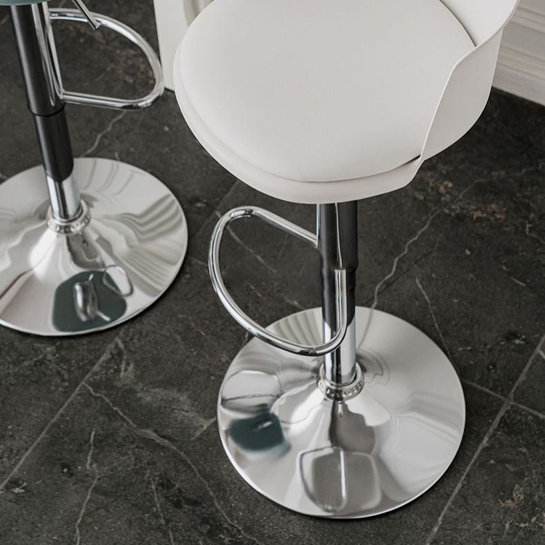 Industrial Backrest Armless Counter Stool Iron Cafe Bar Stool with Adjustable Cushion