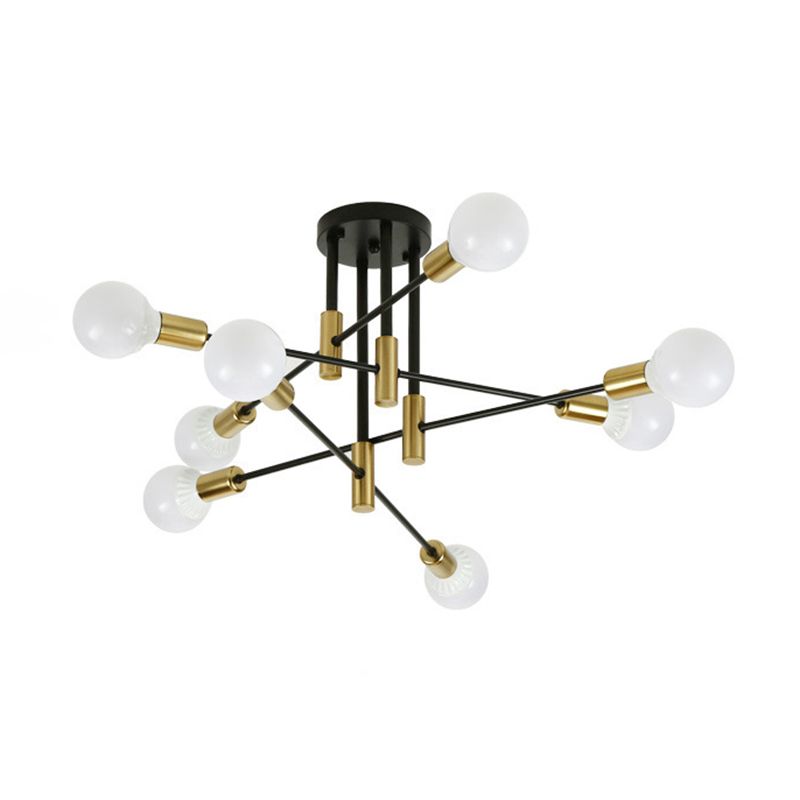 Sputnik Semi Flush Mount Industrial Metal Flush Ceiling Light Fixture