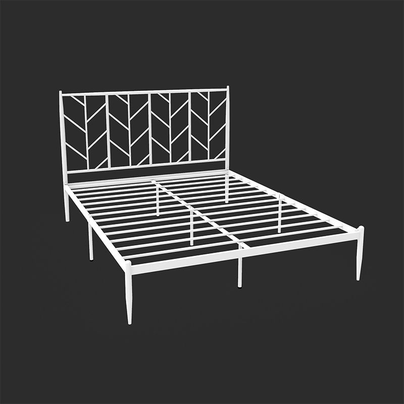 Glam Open-Frame Bed with Iron Rectangle Headboard and Legs Bed