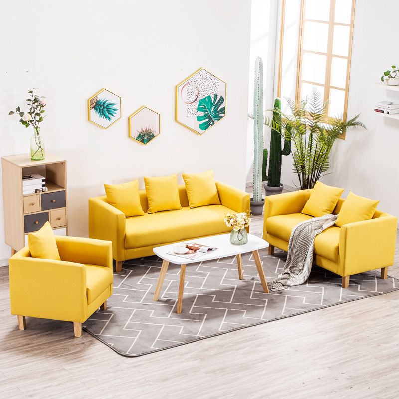 Chesterfield Moderne Kissen Sofa Smoking Arm 4 Holzbeine Sofa