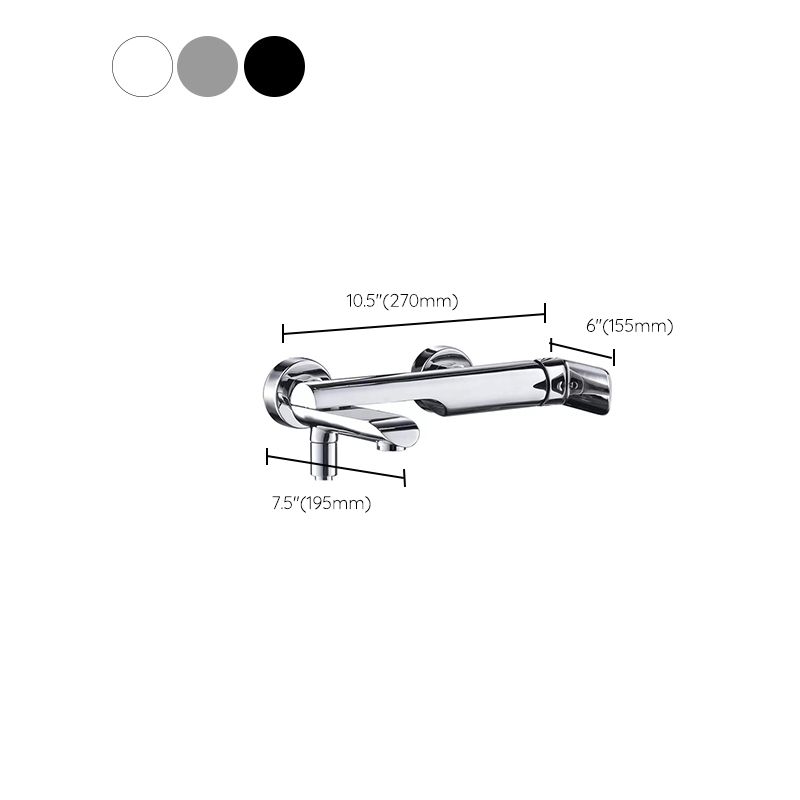 Swivel Tub Filler Wall Mount Single Lever Handle Brass Tub Filler with Hand Shower