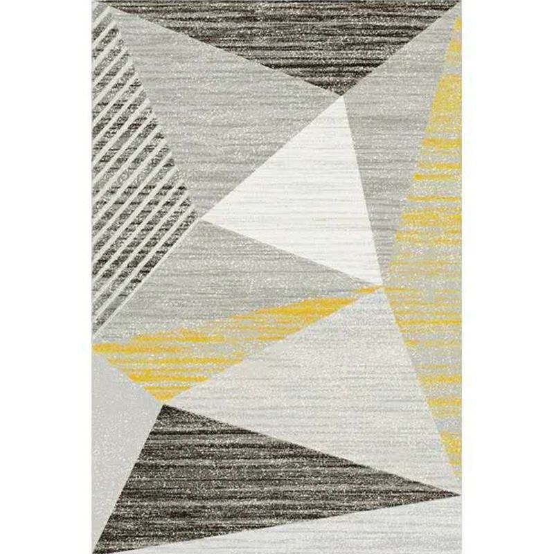 Multicolor Modern Rug Polyester Graphic Print Area Carpet Machine Washable Anti-Slip Backing Stain Resistant Rug for Family Room