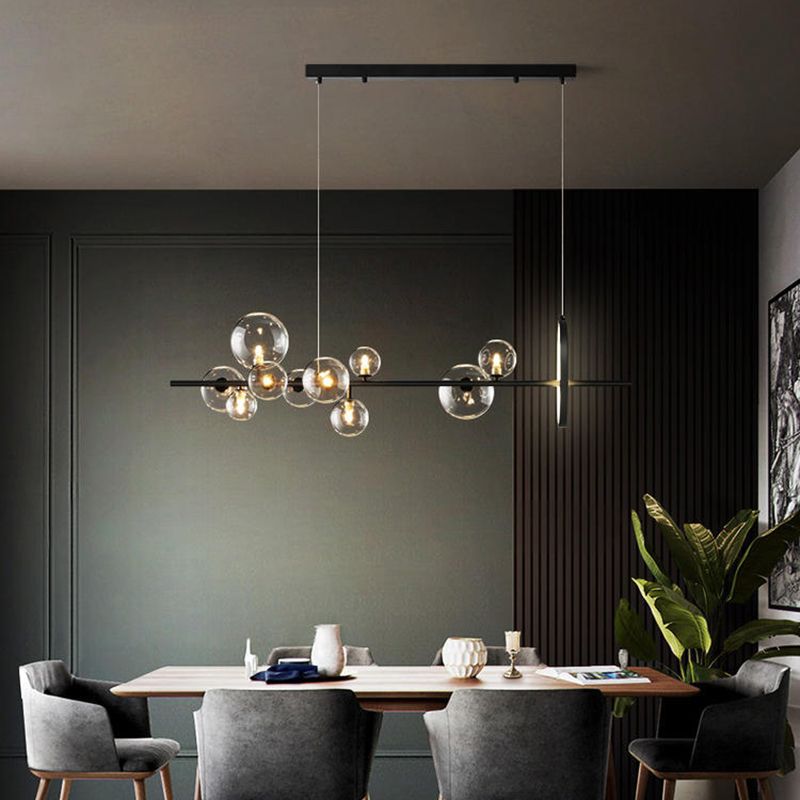 Luce a soffitto dell'isola in stile Nordico Clear Clear Spherical Island lampadario con tonalità di vetro