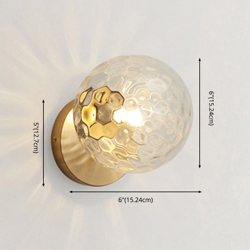 Globe Glass Wall Mounted Lighting Minimalist Style Wall Sconce Lighting for Bedroom