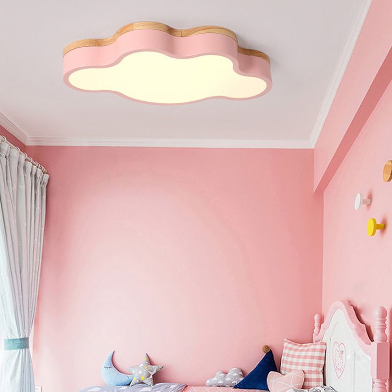 Luci montate a soffitto in legno a forma di nuvola Illuminazione a soffitto a LED da incasso