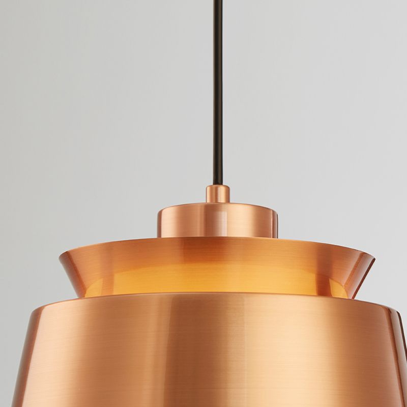 Lámpara de luz colgante de estilo modernista Metálico 1 cabezal Lámpara colgante de sala de estar en negro/gris