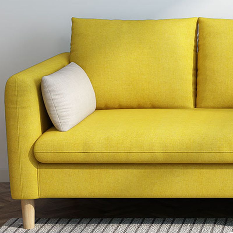 Contemporary Fabric Slipcovered Square Arm Pillows Standard Seating