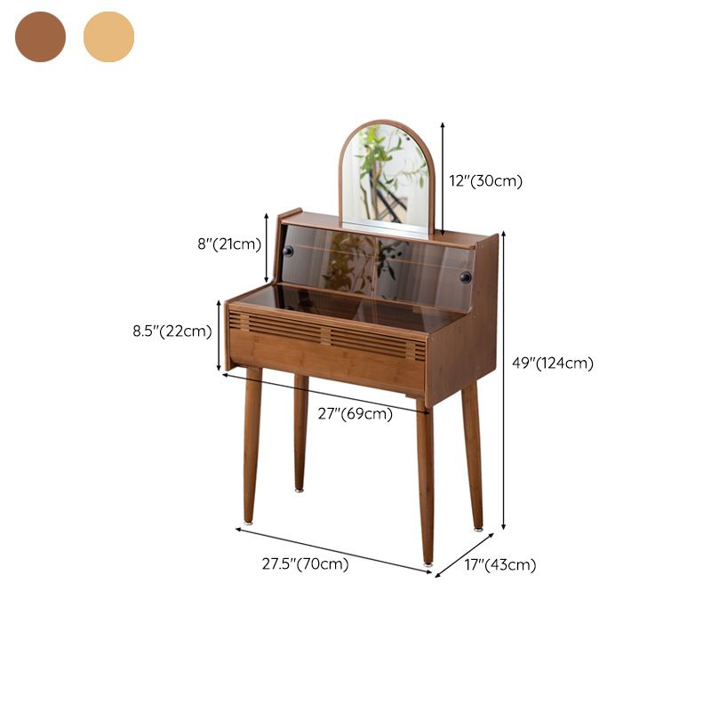 Modern Drawer Dressing Table Solid Wood Dresser Mirrored Vanity Set