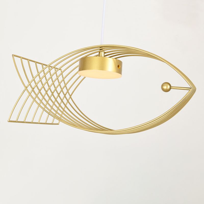 Luz colgante de pescado artístico Minimalista Metal Comedor LED LECHE
