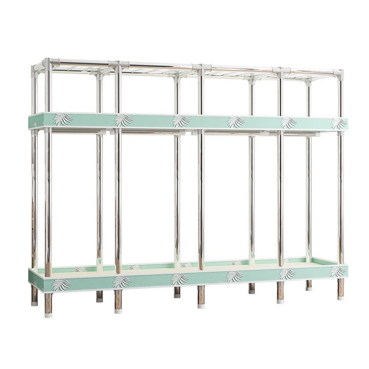 Contemporary Wardrobe Armoire with Shelves Steel Wardrobe Closet