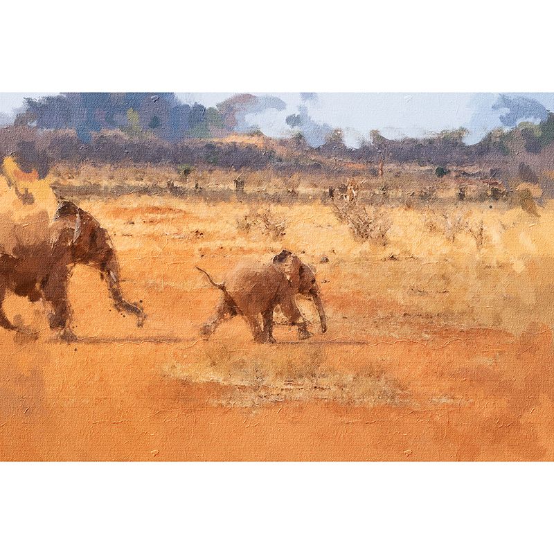 Animal Illustration Wall Covering for Living Room Moisture Resistant, Made to Measure