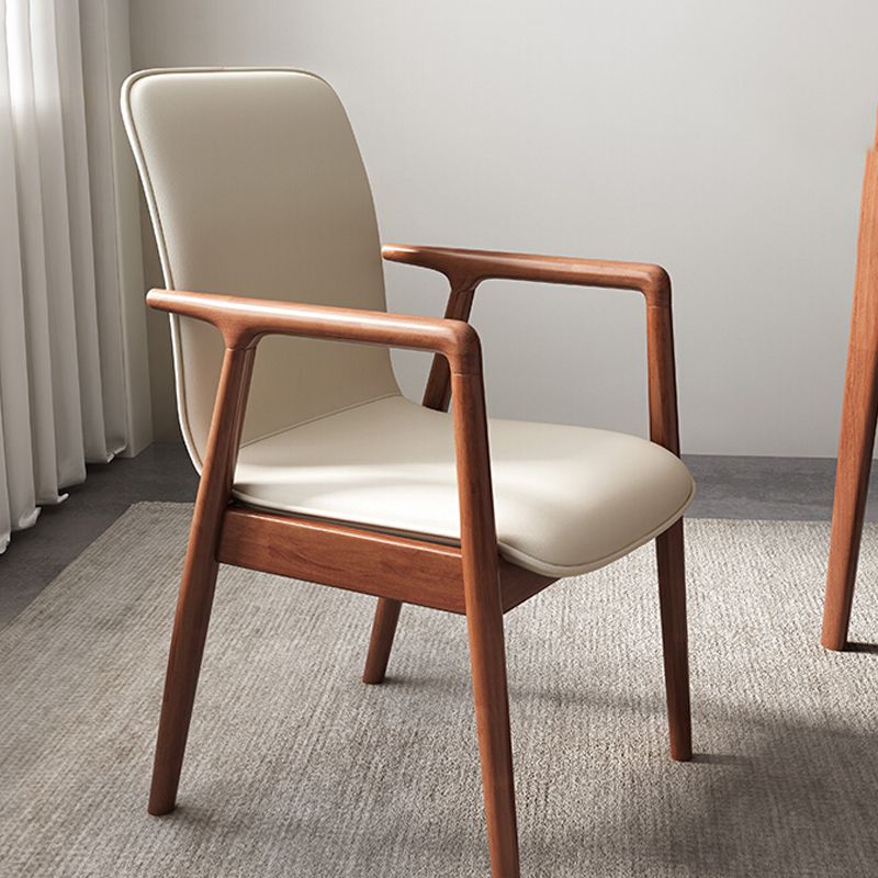 Arm Dining Chairs Modern Solid Wood Side Chairs for Dining Room
