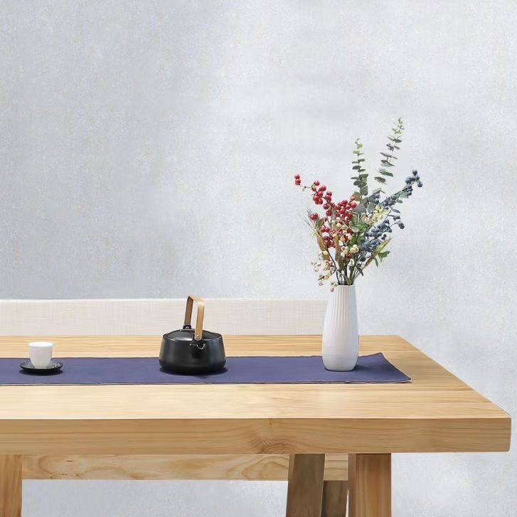 Modern Rectangular Pine Natural Top Dining Table with 4 Legs