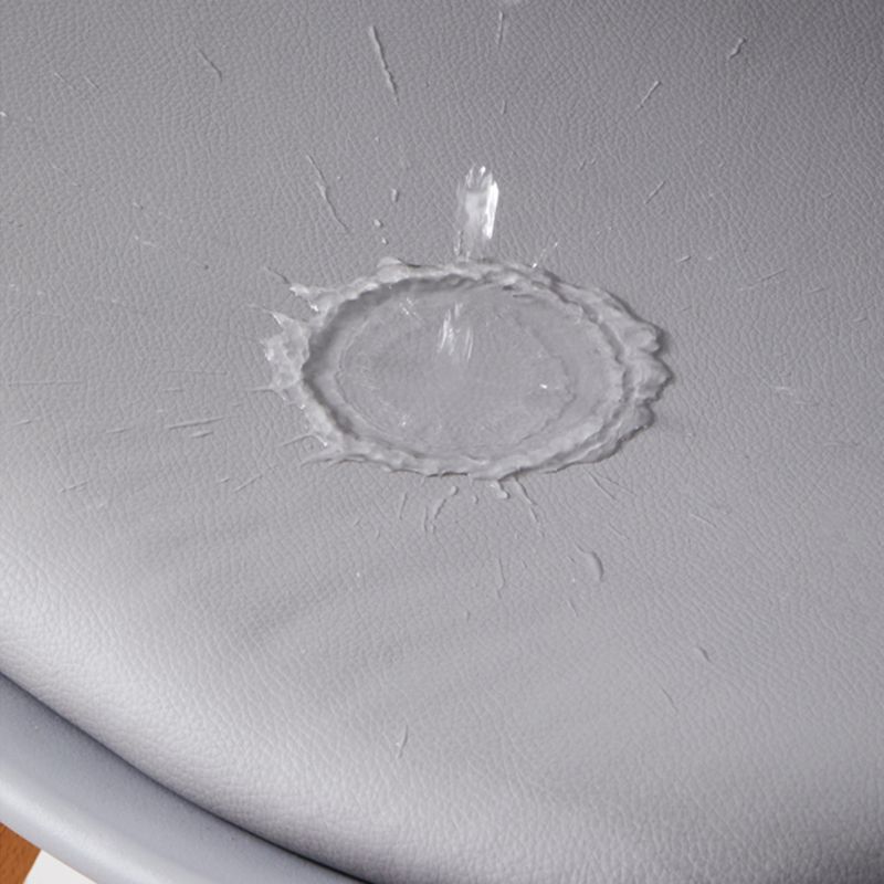 Scandinavian Indoor Side Chair Solid Back Upholstered Dining Room Chair with Wood Legs