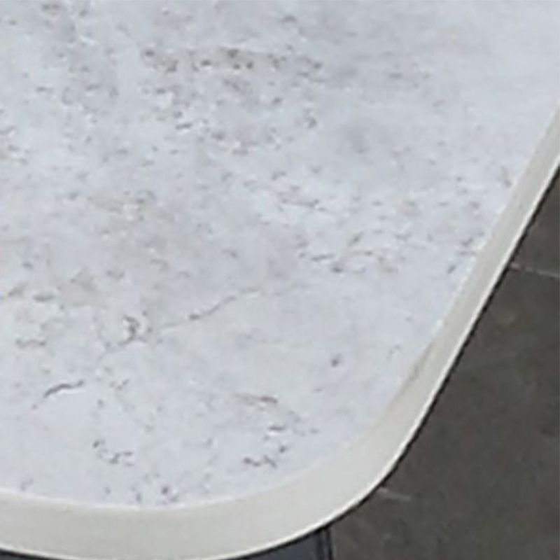 1 Single Round Pedestal Slate Coffee Table for Living Room with Steel Legs