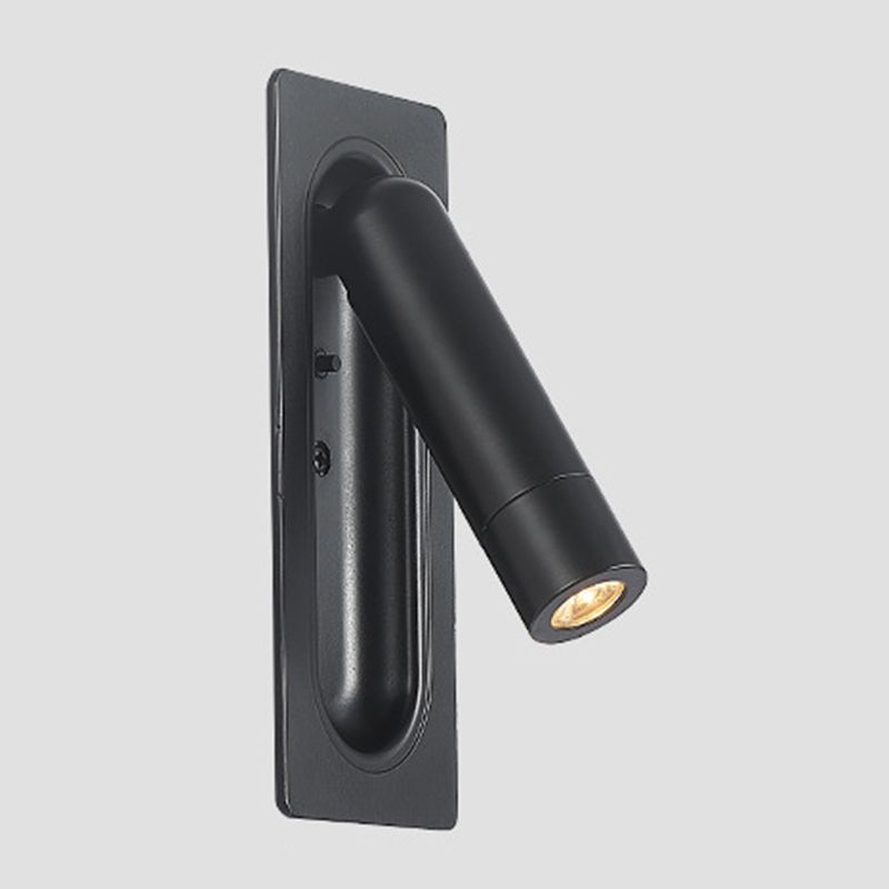 Simple Pivoting Wall Sconce Cylinder Reading Wall Light for Bedroom