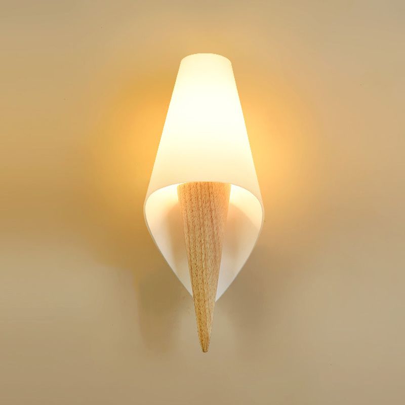 Modern Style Wrapped Wall Light Wood 1 Light Sconces for Bedroom