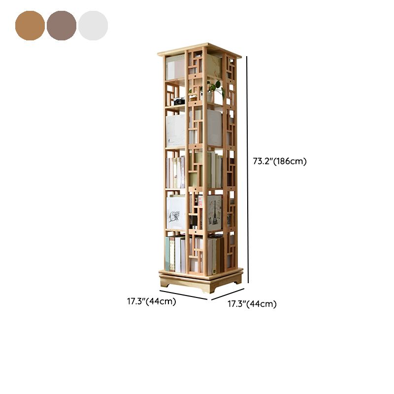 Mid Century Modern Open Storage Bookcase with Shelves for Home Office