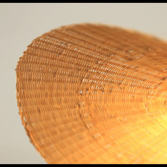 Japanese Style 1-Light Bamboo Hanging Light Fisherman's Hat Shaped Hand Weaving Pendant Lamp