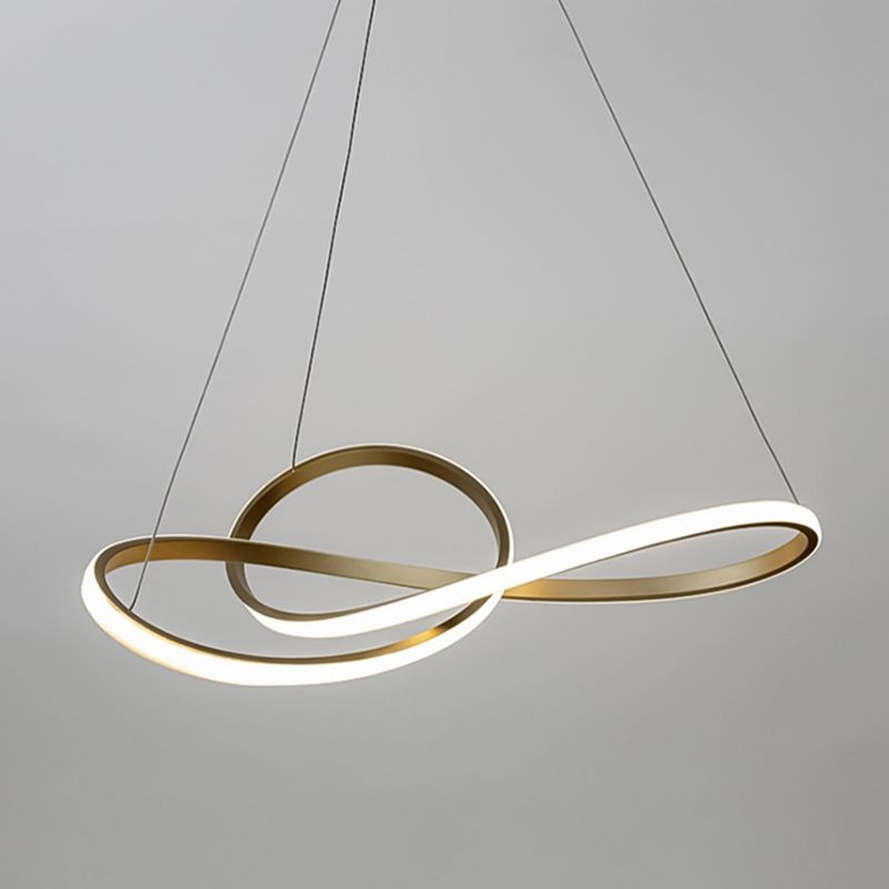 Lampadario moderno a pendente a LED lineare a LED Lampone in alluminio in alluminio in oro