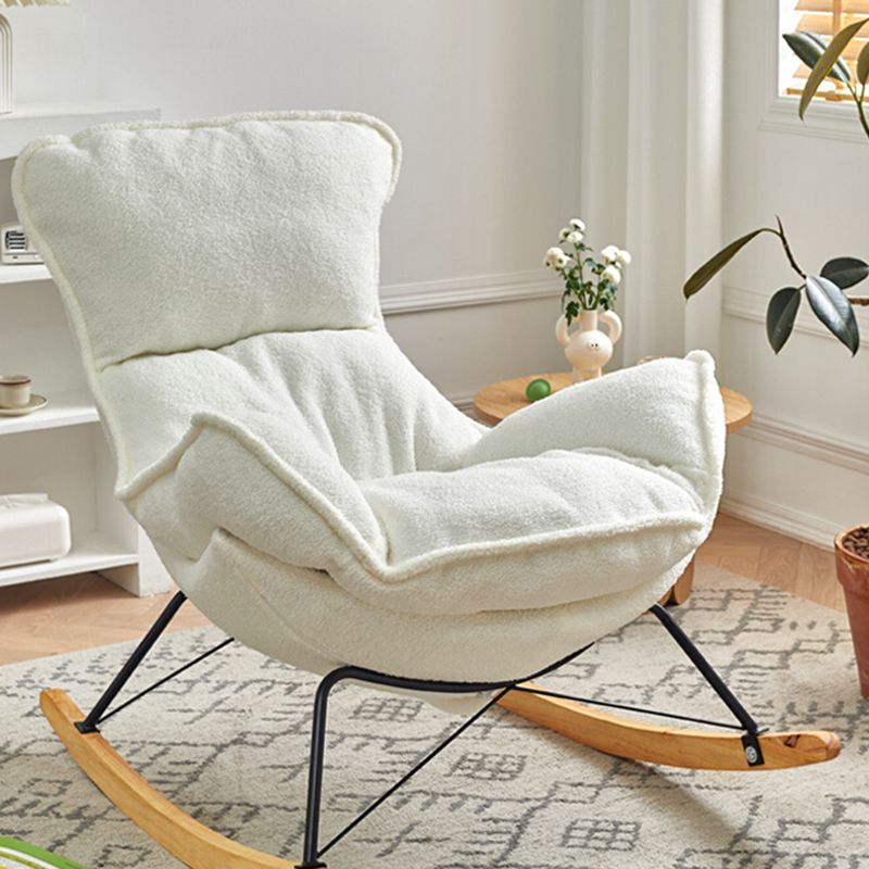 High Back Rocking Chair Ergonomic with Padded Seat Rocker Chair  with Ottoman