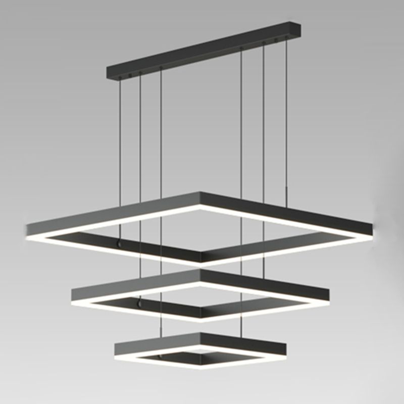 Moderne vierkante kroonluchter verlichtingsarmaturen Multi-tier hangende hanglampen