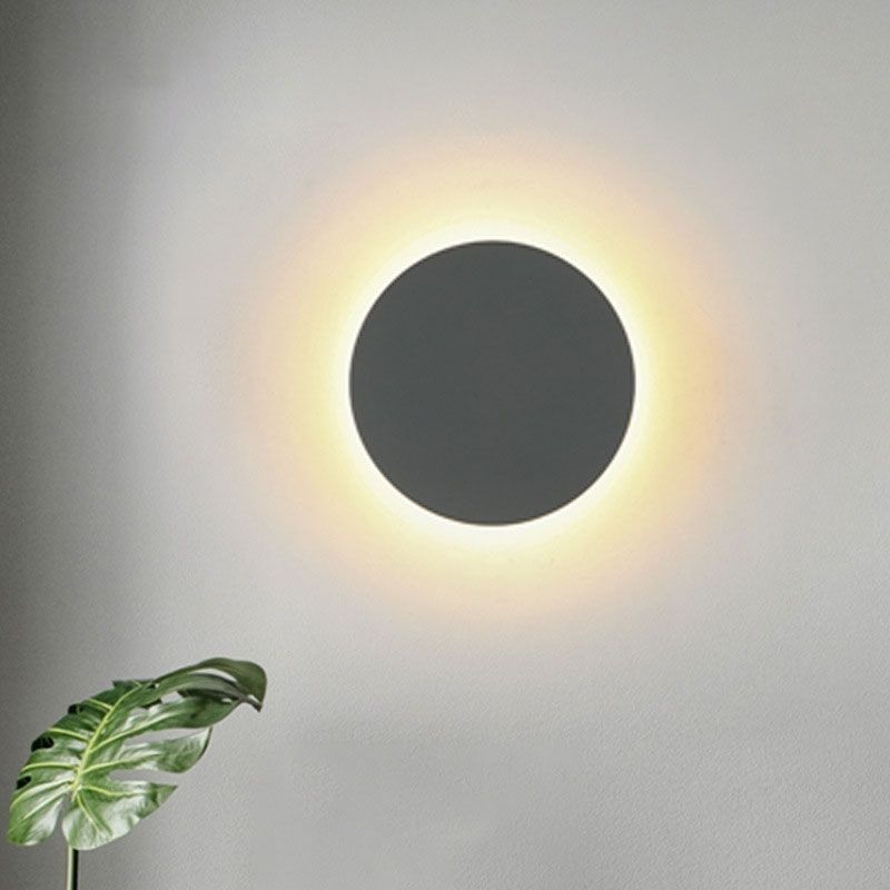 Geometric Courtyard LED Wall Mounted Light Aluminum Simplicity Wall Sconce Lighting in Grey