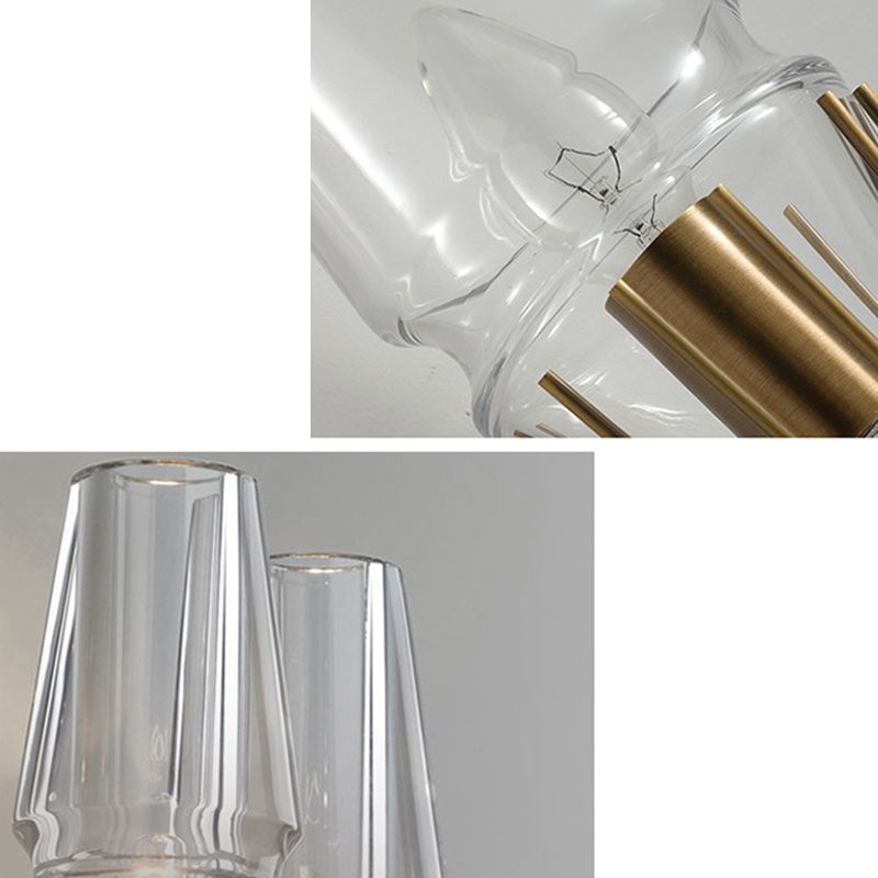 Metal Geometric Shape Wall Light Modern Style Multi Lights Wall Light Sconce in Brass