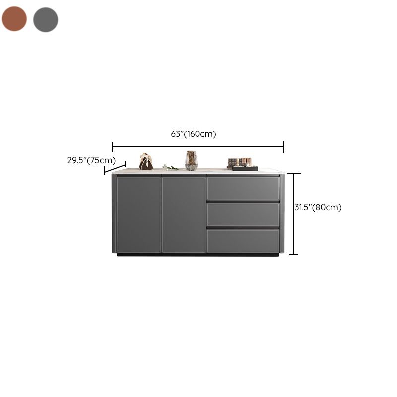 Stationary Kitchen Island Granite Top Kitchen Island Table with Drawer