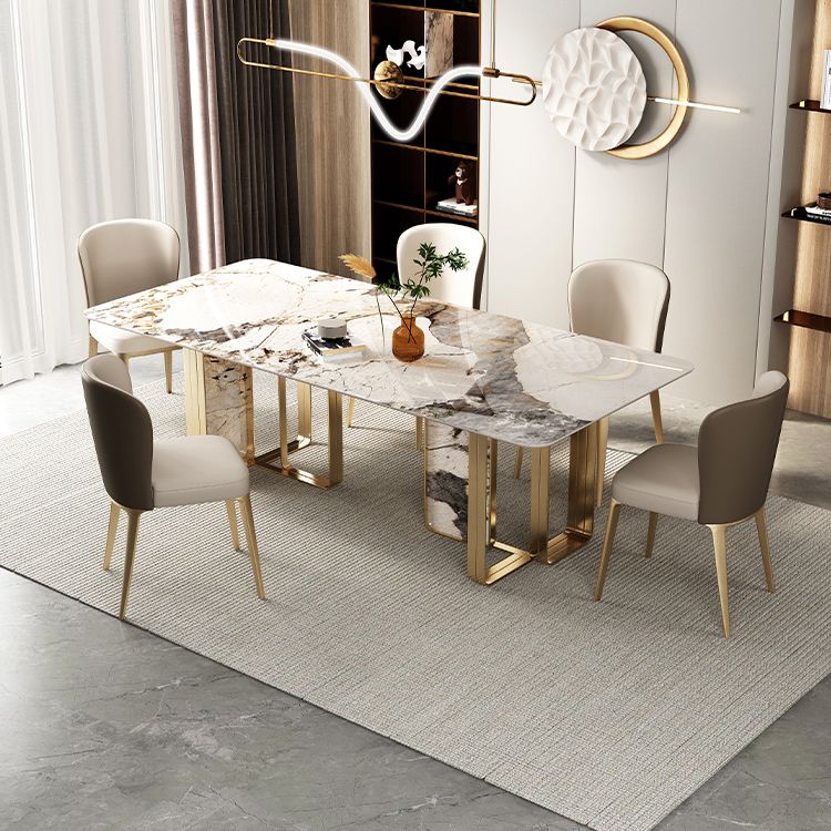 Luxury Sintered Stone Top Dining Set Rectangle 1/3/5/6 Pieces Dining Room Table Set
